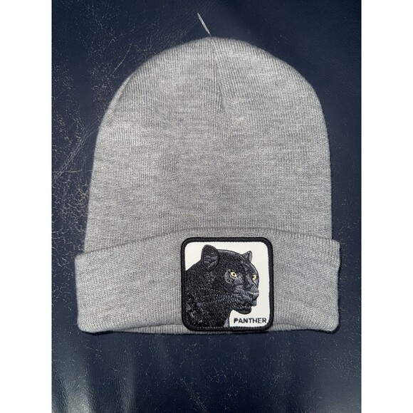 Goorin Bros Black Panther On the Hunt Embroidered Patch Knit Beanie Hat - Grey - Picture 1 of 2